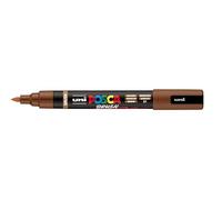 POSCA Mitsubishi Pencil - Marqueur PC5BR - Pointe Brush Moyenne, Semi-Flexible - Peinture à Base d'Eau - Tout Support - Marron