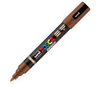 POSCA Mitsubishi Pencil - Marqueur PC5BR - Pointe Brush Moyenne, Semi-Flexible - Peinture à Base d'Eau - Tout Support - Marron