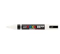POSCA Mitsubishi Pencil - Marqueur PC5BR - Pointe Brush Moyenne, Semi-Flexible - Peinture à Base d'Eau - Tout Support - Blanc