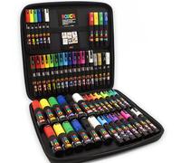 Posca - PC-17K / PC-7M / PC-5M / PC-3M / PC-1M / PC-1MR - Marqueurs peinture - Étui rigide de voyage de 54