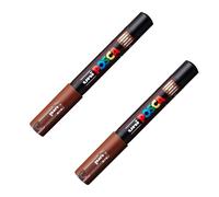 Posca PC-1M Lot de 2 marqueurs peinture Pointe 0,7 mm Marron