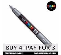 Posca PC-1M Marqueur Peinture Stylo - Tissu Verre Argent X 1 - Buy 4 Payer pour