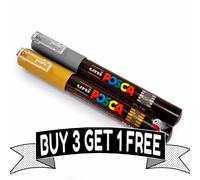 POSCA PC-1M Peinture Art Marqueur Stylos - Doré + Argent - 1 De Chaque - Buy