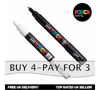 Posca PC-1M Peinture Art Marqueur Stylos - Noir+Blanc (Set 2) - Buy 4,Payer pour