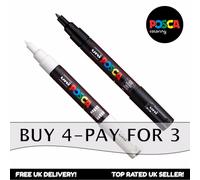 Posca PC-1M Peinture Art Marqueur Stylos - Noir+Blanc (Set 2) - Buy 4,Payer pour