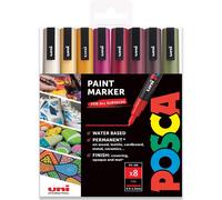 Posca Pc-3m Coffret Cadeau De 8 Marqueurs À Peinture, Couleurs D'automne, 0,9 À 1,3 Mm