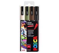 Posca PC-3M Lot de 4 marqueurs de peinture dans une pochette en plastique Couleurs camouflage