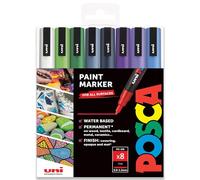 Posca - PC-3M - Lot de 8 marqueurs à peinture - 0,9-1,3 mm - Tons d'hiver dans une pochette cadeau