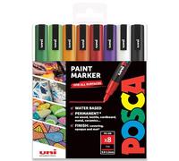 Posca - PC-3M - Marqueurs à peinture de 0,9 à 1,3 mm - Tons d'Halloween - Lot de 8 dans un coffret cadeau