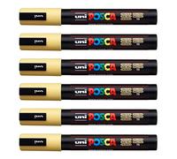POSCA PC-5M Jaune Paille - Lot de 12 - Pointe Sphérique 1,8 à 2,5 mm - Marqueur Peinture Multi-Surface