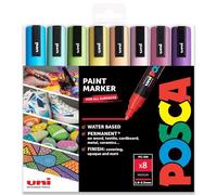 Posca PC-5M Lot de 8 marqueurs à peinture 1,8 à 2,5 mm Tons ressort dans un coffret cadeau
