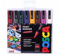 Posca PC-5M Marqueur Peinture Pointe Bullet Lot de 8 Couleurs Foncées Neuf