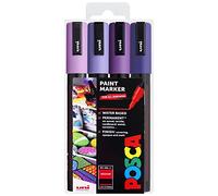 Posca PC-5M - Marqueurs à peinture de 1,8 à 2,5 mm - Teintes violettes - Lot de 4 dans une pochette