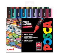 Posca - PC-5M - Marqueurs de peinture - 1,8-2,5 mm - Kit de démarrage de 16 dans une boîte cadeau