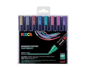 Posca PC5M/8METAL09 Boîte de 8 Marqueurs Assortis