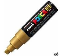Posca Marqueurs PC8K – Pointe large biseautée – Or – Lot de 6