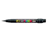 Uni Mitsubishi Pencil – Marqueur pinceau Posca PCF350 N Noir 1-10 mm Lot de 5