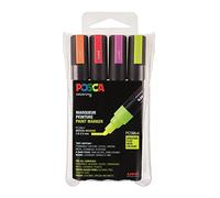 Posca Set 4 MARQUEURS PC5M Pochette Fluo