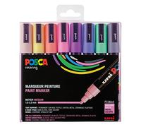 Marqueur Posca couleurs pastel assorties pointe conique 1,8 à 2,5 mm - Boîte de 8