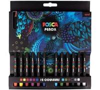 POSCA Set de 12 crayons de couleur POSCA PENCIL Couleurs assorties G