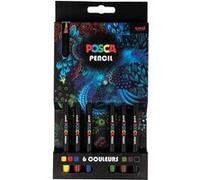POSCA Set de 6 crayons de couleur POSCA PENCIL Couleurs assorties G
