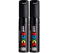 POSCA Uni-Ball 181399 - Marqueur à pointe ogive large, noir (Lot de 2)