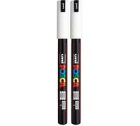 POSCA uni-ball 181701 - Marqueur à pointe calibrée, blanc (Lot de 2)