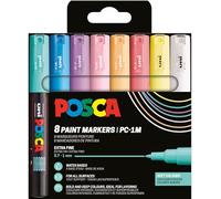 POSCA 186752 - POSCA Marker Set, 8 stylos acryliques PC-1MC, marqueur permanent 0,7-1 mm pointe ogive