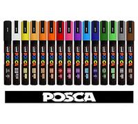 POSCA Uni-Ball marqueur Uni PC-5M Tempera 15 Couleurs Assorties Professional Set.