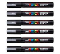POSCA Uni-Ball PC-5M Lot de 12 stylos Argenté métallisé