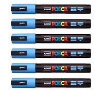 POSCA Uni-Ball PC-5M Lot de 12 stylos Bleu ciel