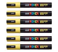 POSCA Uni-Ball PC-5M Lot de 12 stylos Jaune