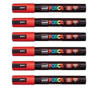 POSCA Uni-Ball PC-5M Lot de 12 stylos Rouge