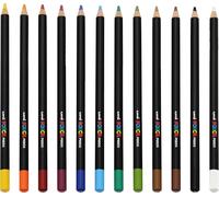 Posca Uni Crayon De Couleur Crayons De Couleur Professionnels À L'huile Et À La Cire Kpe-200 Pack Essentiel De 12