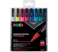 POSCA - Uni Mitsubishi Pencil - 8 Marqueurs PC3M - Pointe Conique - Pointe Fine - Marqueurs Peinture à Base d'eau - Tout Support