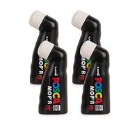 POSCA - Uni Mitsubishi Pencil - Marqueur MOP'R - Pointe Ronde XXL 3-19 mm - Forme Ergonomique, Corps Semi-Rigide - Marqueur Peinture À Base d'Eau - Tout Support - Blanc X4