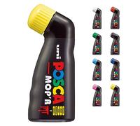 POSCA - Uni Mitsubishi Pencil - Marqueur MOP'R - Pointe Ronde XXL 3-19 mm - Forme Ergonomique, Corps Semi-Rigide - Marqueur Peinture À Base d'Eau - Tout Support - Jaune