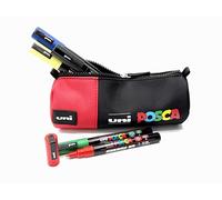 POSCA - Uni Mitsubishi Pencil - Trousse avec 5 Marqueurs - Marqueur Peinture Acrylique à Base d'Eau - Tout Support - Papier, Textile, Verre, Galet, Bois