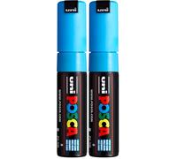POSCA UNIBALL Marqueur peinture à l'eau, encre à pigmentation bleu clair, pointe large UNI PC7M VF (Lot de 2)