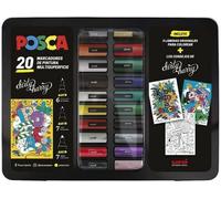 Posca - Valise Métallique - Trousse - Set De Marqueurs De 20 Pièces - Unités Assorties[Z3331]
