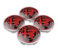 POSDLQU Caches Enjoliveurs de Moyeu à Clipser pour Alfa Romeo Giulietta Spider 147 156 159 60mm, Plastique ABS Capuchons Centre Moyeu, Jantes Enjoliveurs Accessoires pour Voitures