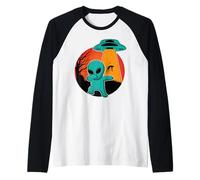 Pose Amusante de Danse Dabbing Alien pour Halloween Manche Raglan