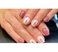Pose complète rallongement chablon ou capsule avec nails art French et baby-boo