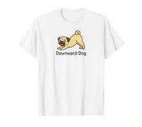 Pose de Yoga drôle de Carlin vers Le Bas T-Shirt