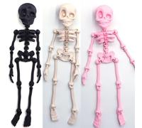 Poseable Skeleton Refrigerator Magnets, 3D Printed Halloween Magnets for Fridge, Fun Skeleton Decor to Spice Up Your Halloween Spirit (B)