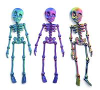 Poseable Skeleton Refrigerator Magnets, 3D Printed Halloween Magnets for Fridge, Fun Skeleton Decor to Spice Up Your Halloween Spirit (A)