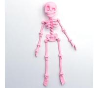 Poseable Skeleton Refrigerator Magnets, 3D Printed Halloween Magnets for Fridge, Fun Skeleton Decor to Spice Up Your Halloween Spirit (Pink)