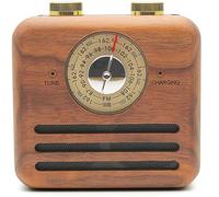 POSEDWRA Radio Vintage en Bois, Haut-Parleur Bluetooth, avec antenne, Chargement sans Fil, Mini Produits électroniques Audio d'extérieur