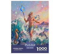 Poseidon, Casse-tête De 1000 Pièces, Excellent pour La Concentration Et La Patience, Idéal comme Souvenir Ou Décoration, À Partir De 8 Ans, Mythological Figure, 70x50cm/1000pcs