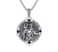 Poseidon Chaîne trident en argent sterling avec pendentif trident de Poséidon Amulette Poséidon Aquaman Collier vintage mythologie nordique Viking Bijoux cadeaux pour homme